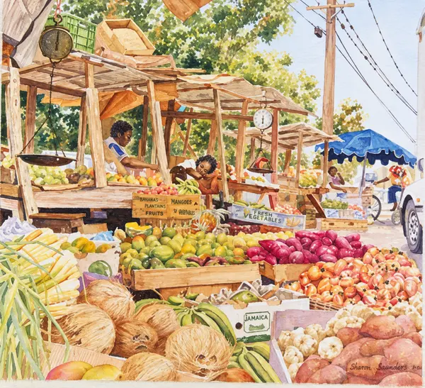 Roadside produce market.